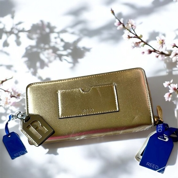 Reed Gold Wallet And Initials R Keychain - Picture 1 of 12